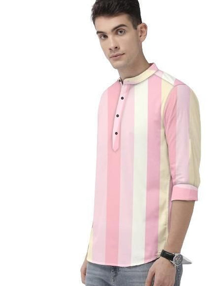 Men's Color Block Spread Collar Casual Shirt